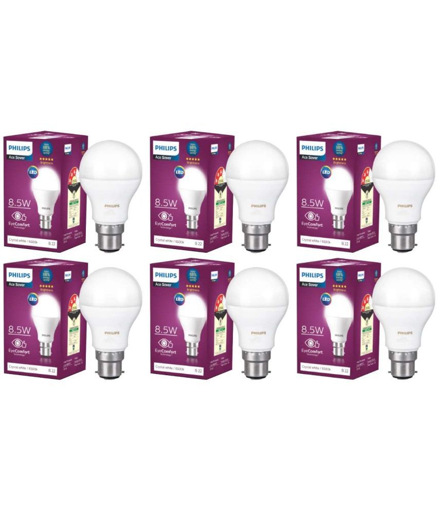     			Philips 8w Cool Day light LED Bulb ( Pack of 6 )