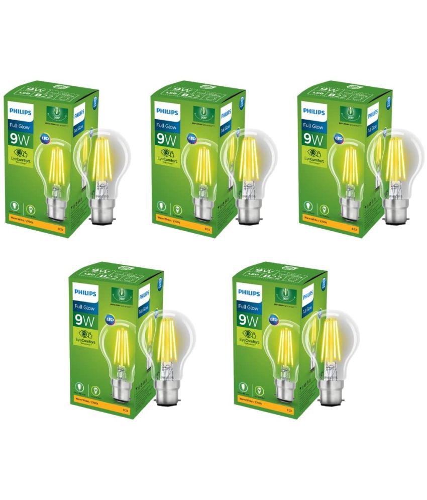     			Philips 9w Warm White LED Bulb ( Pack of 5 )