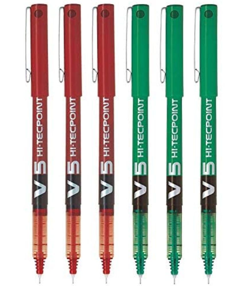     			Pilot Hi-Tecpoint V5 Red 3 and Green 3