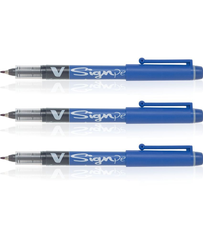     			Pilot V Sign Pen Blue Pack of 3