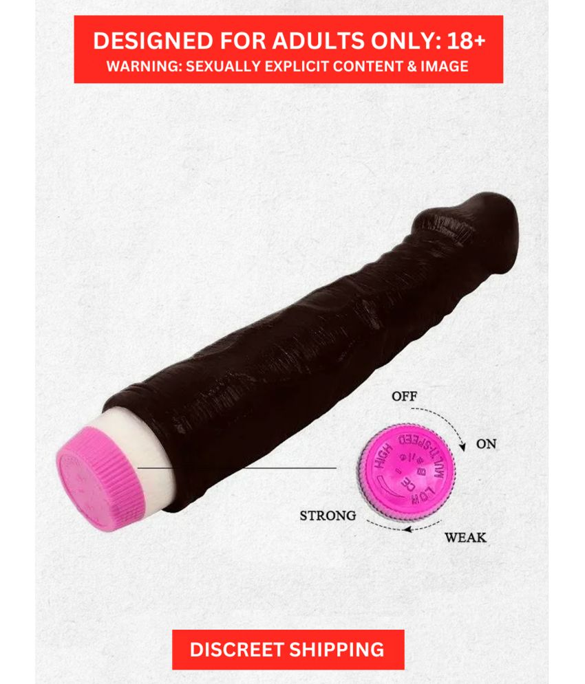     			Real Feel Black Color Vibrating Dildo- Realistic Clit Stimulate Silicone Vibrating Dildo for Female with Free Kaamraj Lube