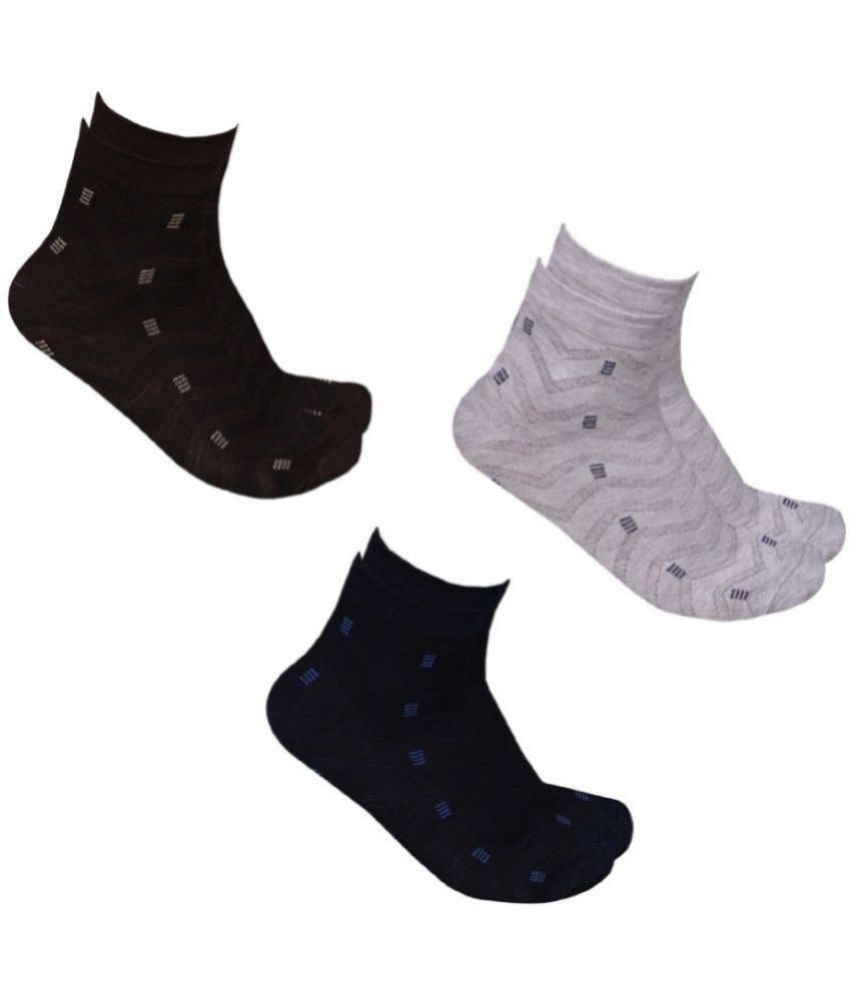     			SUNTAP Cotton Men's Printed Multicolor Ankle Length Socks ( Pack of 3 )