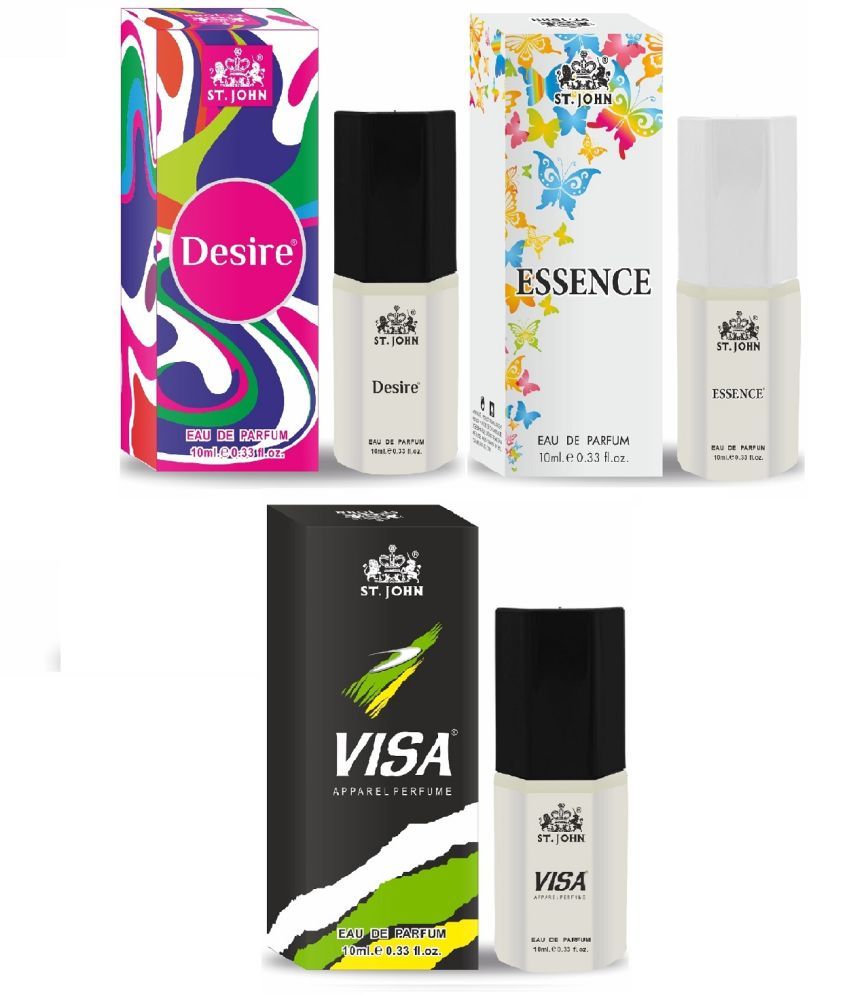     			ST.JOHN Cobra Visa,Desire & Essence Pocket Perfume For Men 10ml Each (30ml) - Pack of 3