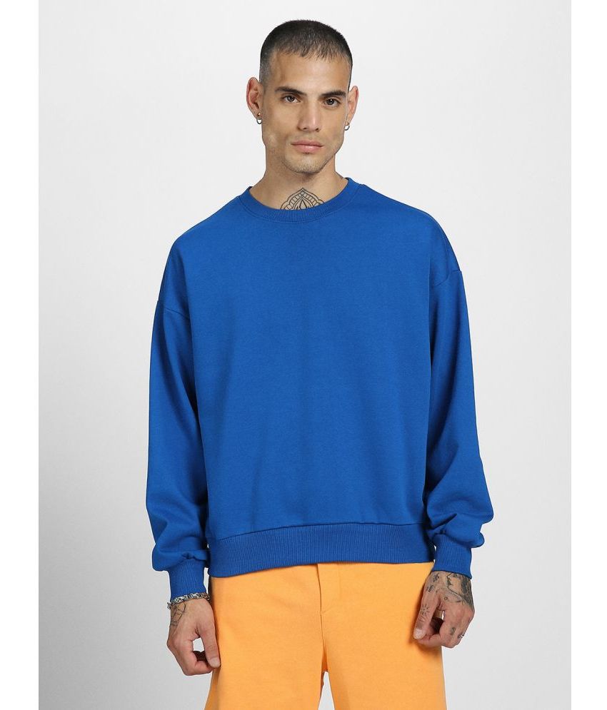     			Veirdo Fleece Round Neck Men's Sweatshirt - Blue ( Pack of 1 )