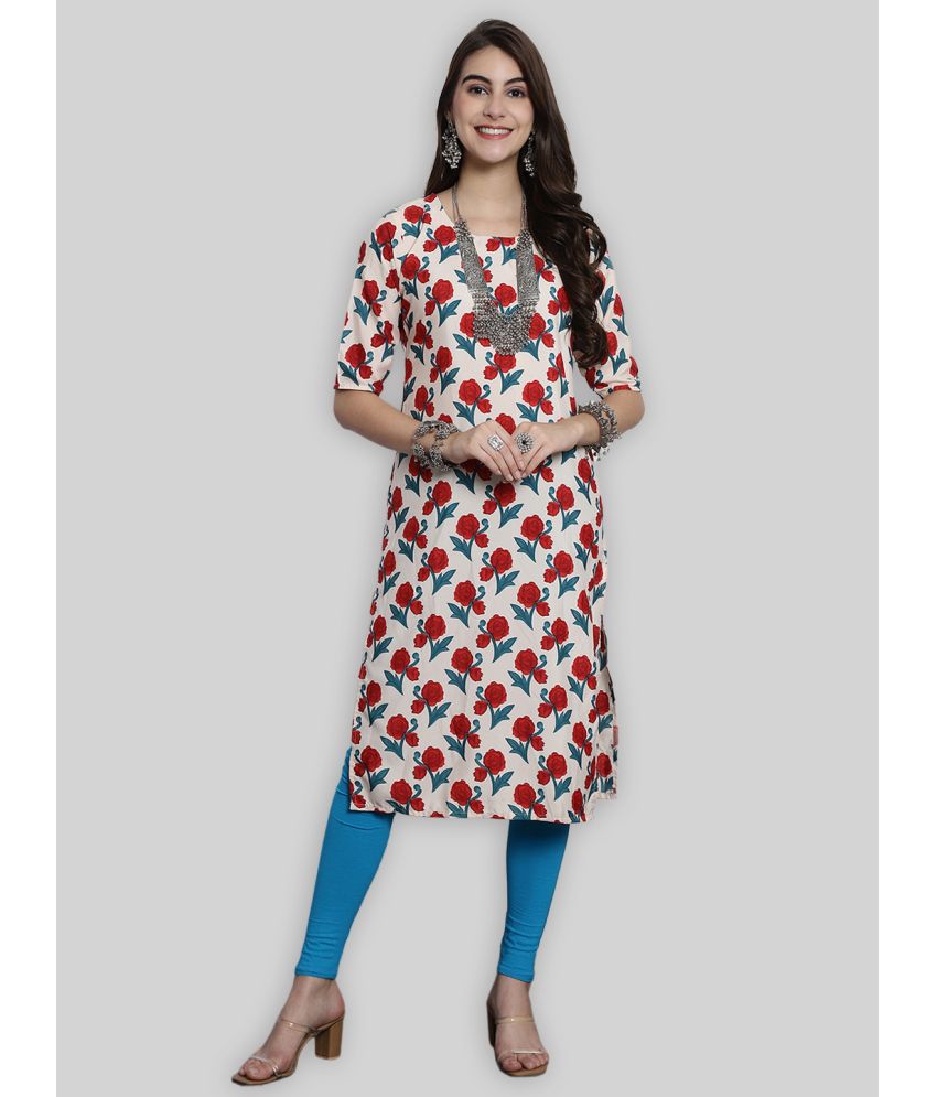     			1 Stop Fashion Crepe Printed Straight Women's Kurti - Red ( Pack of 1 )