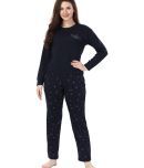 Sweet Touch Navy Cotton Printed Tracksuit - Pack of 1