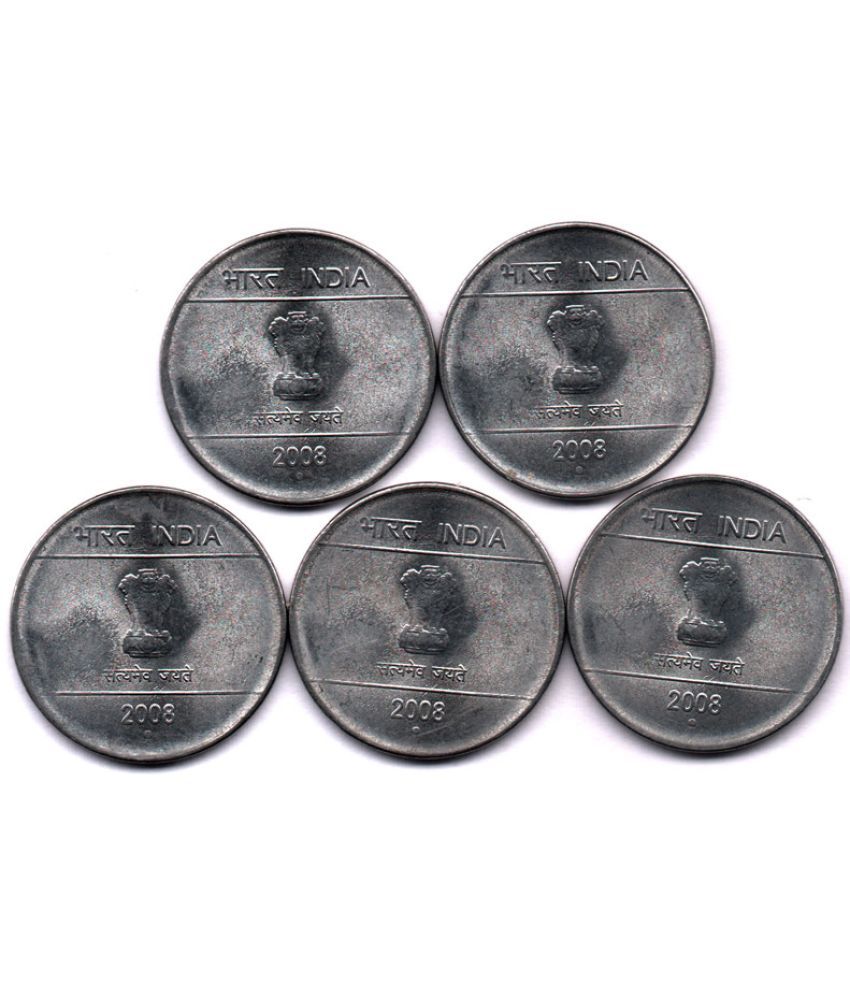     			50  /  FIFTY  PAISE  / PAISA  2008 STEEL (5 PCS)  COMMEMORATIVE COLLECTIBLE-  U.N.C