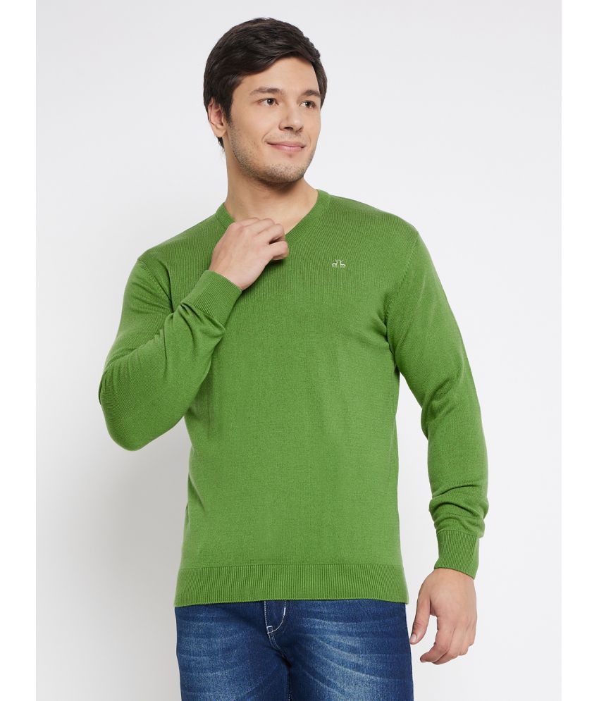     			98 Degree North Woollen V-Neck Men's Full Sleeves Pullover Sweater - Green ( Pack of 1 )