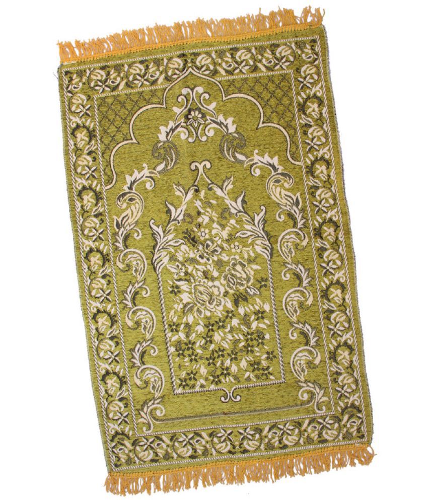     			ADIRNY Green Single Regular Cotton Prayer Mat ( 110 X 70 cm )
