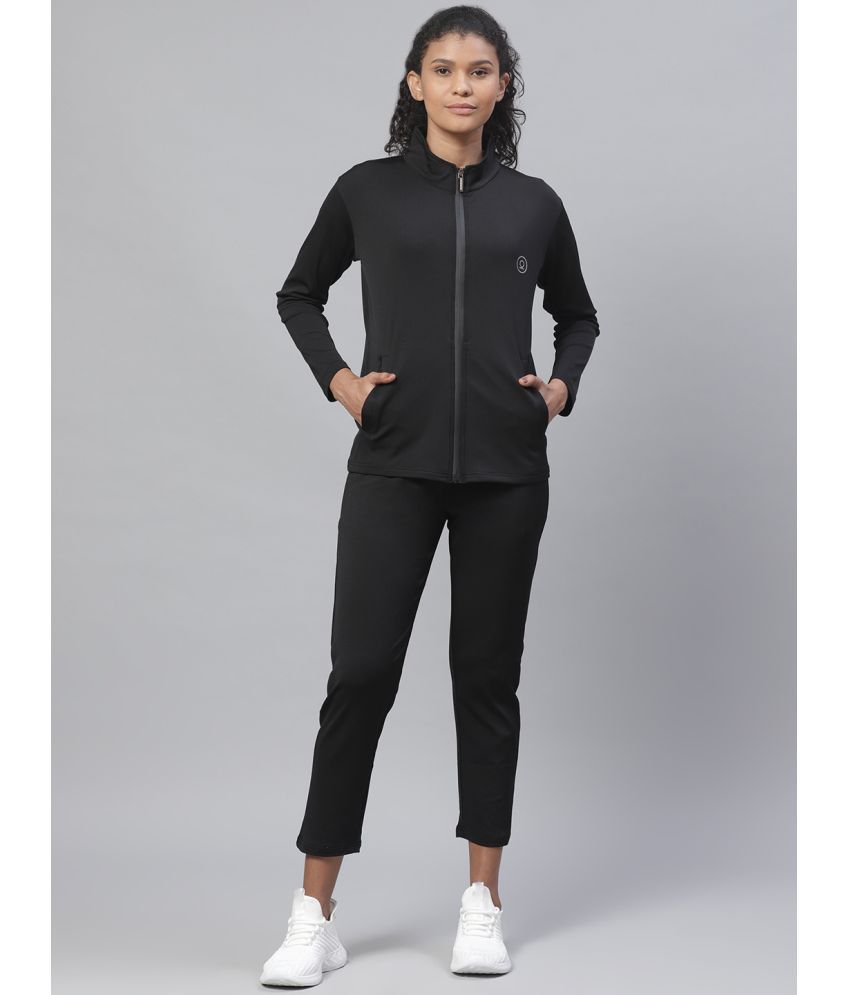     			Chkokko Black Polyester Solid Tracksuit - Pack of 1