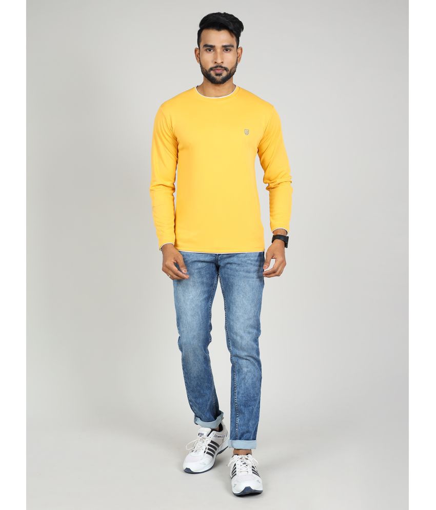     			GAME BEGINS Cotton Blend Regular Fit Solid Full Sleeves Men's T-Shirt - Yellow ( Pack of 1 )
