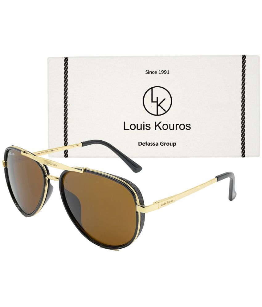     			LOUIS KOUROS Gold Pilot Sunglasses ( Pack of 1 )