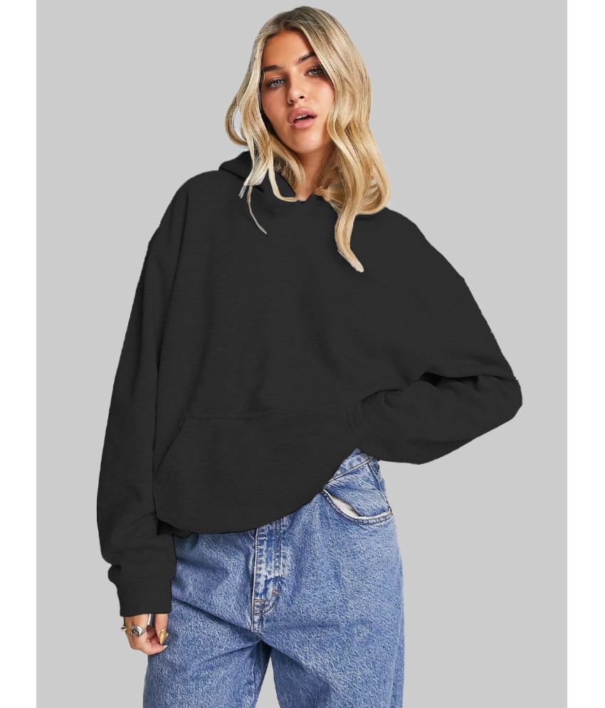     			Leotude Fleece Women's Hooded Sweatshirt ( Black )