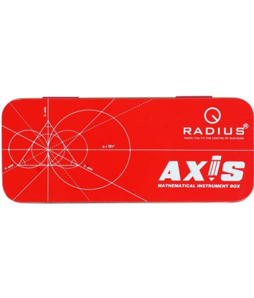     			Radius Axs Mathematical Instrument Box | Free Liner Pencil Inside Geometry Box (Red) Pack of 2