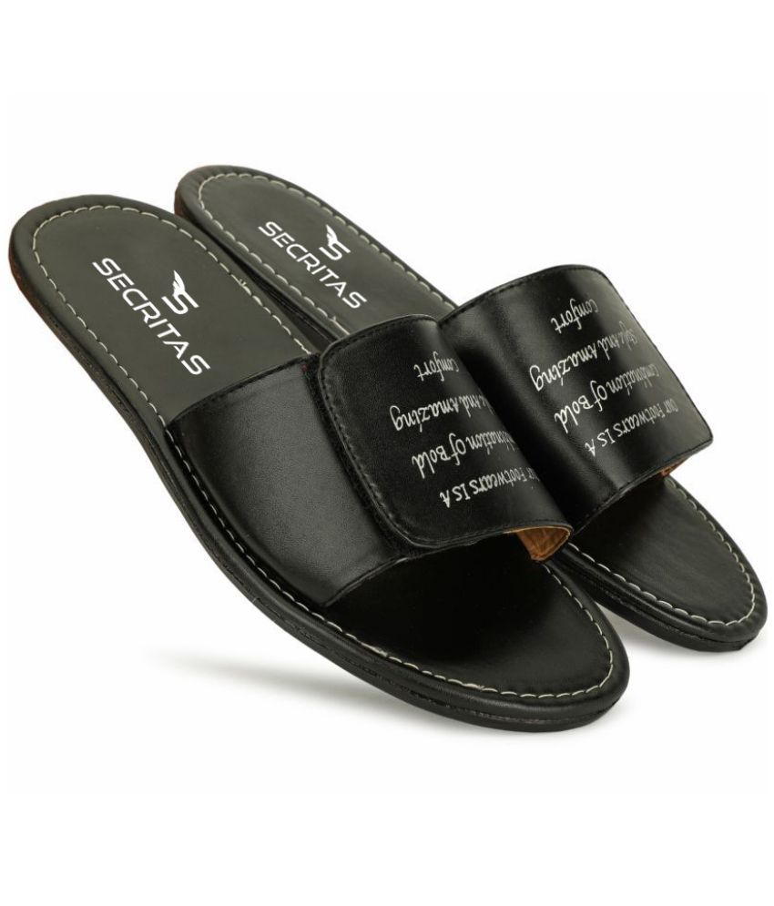     			Secritas Black Men's Slide Flip Flop