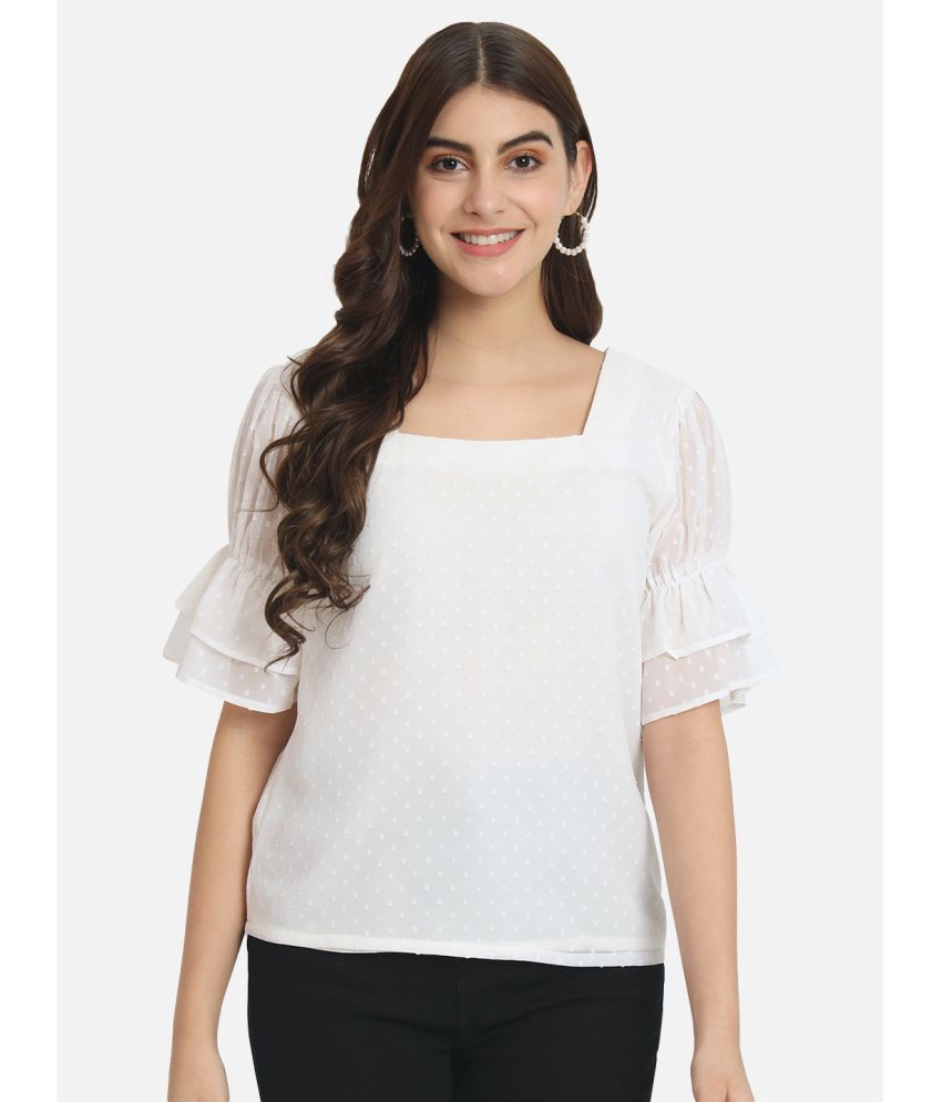     			ALL WAYS YOU Off White Georgette Women's Regular Top ( Pack of 1 )
