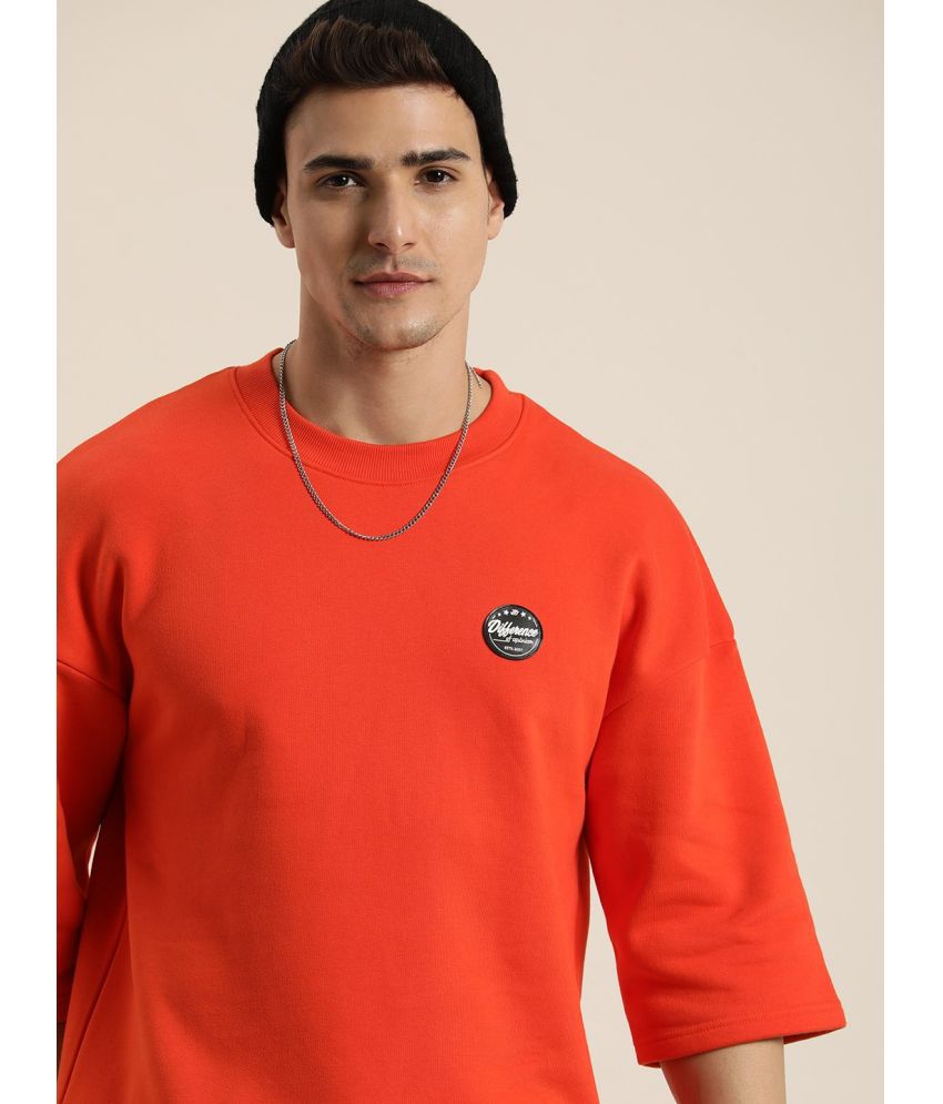     			Difference of Opinion Fleece Round Neck Men's Sweatshirt - Orange ( Pack of 1 )