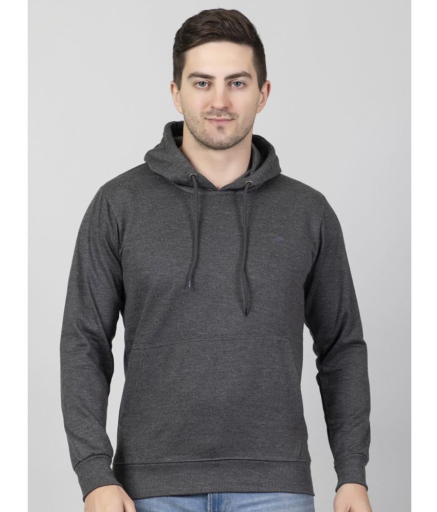     			EKOM Fleece Hooded Men's Sweatshirt - Grey ( Pack of 1 )