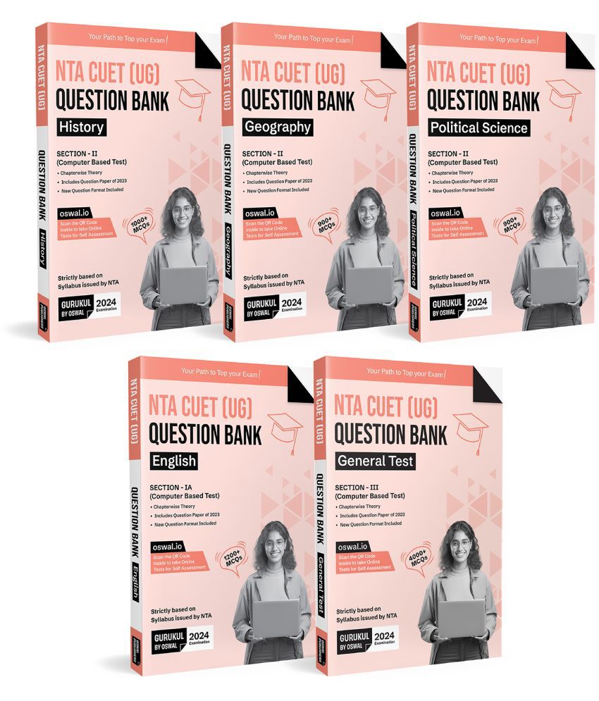     			Gurukul NTA CUET Humanities Question Bank Bundles (Set of 5) Exam 2024 : History, Geography, Political Science, English & General Test (MCQs, Chapterwise Theory, 2023 Solved Paper, New Paper Pattern)