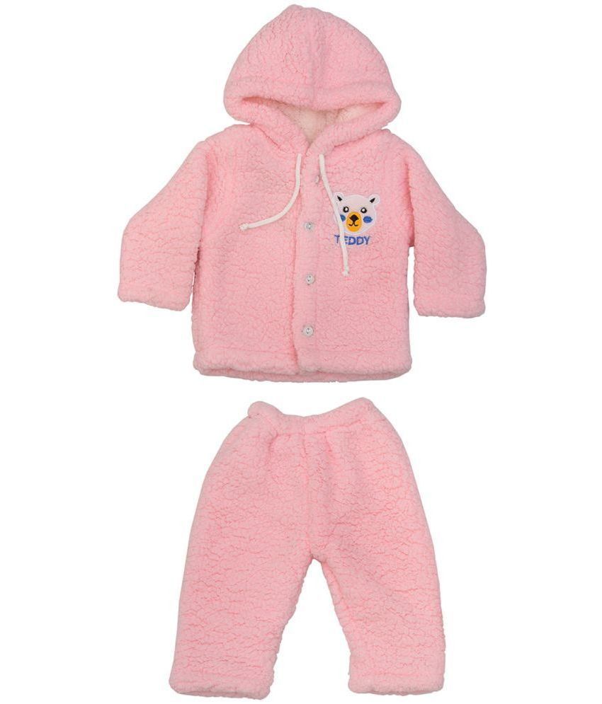     			Little ones Pink Cotton Blend Baby Boy Sweatshirts & Trouser ( Pack of 1 )
