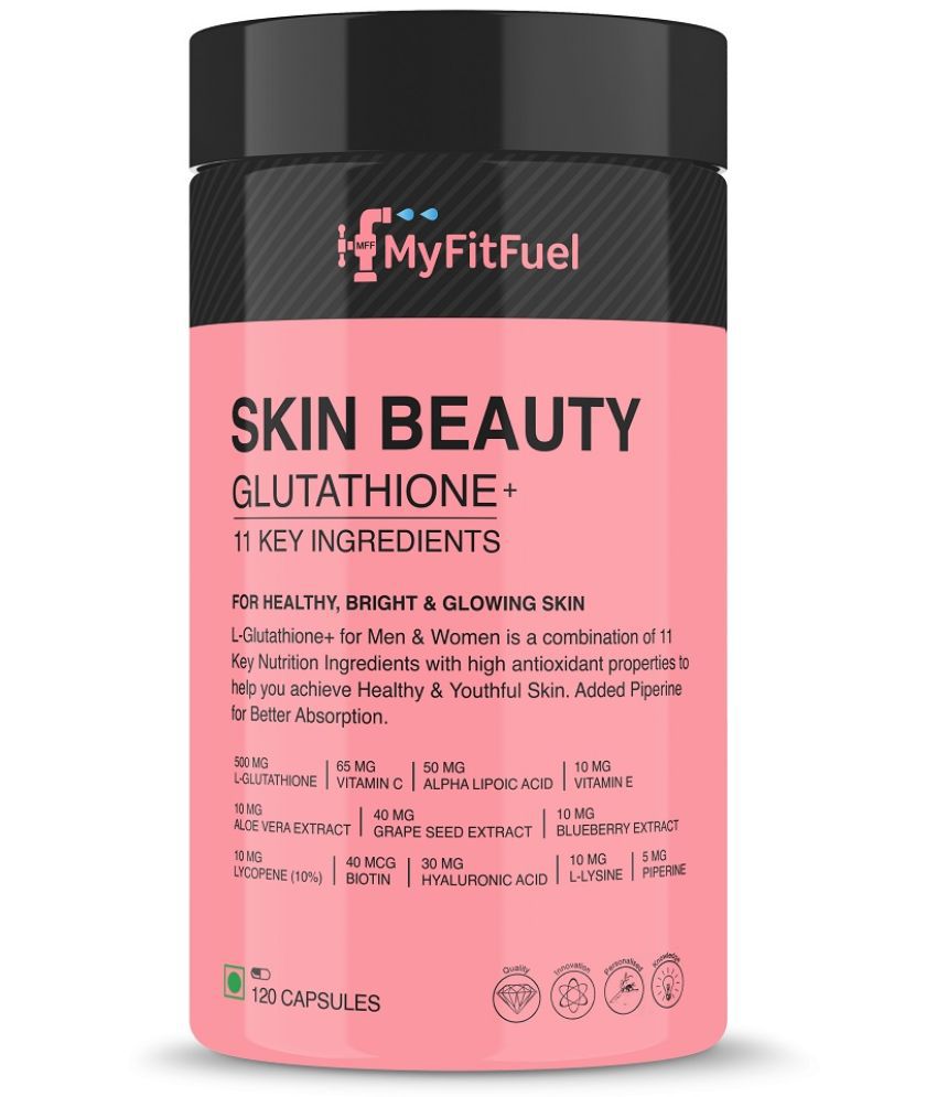     			MyFitFuel Skin Beauty Glutathione + Biotin, Vitamin E, Hyaluronic +13more 120 No 120 no.s Minerals Capsule