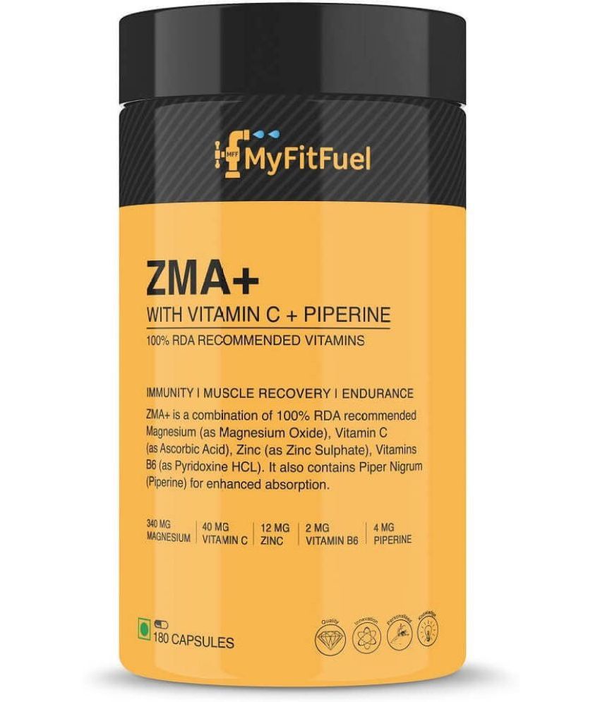     			MyFitFuel ZMA+ (Zinc, Magnesium, Vitamin B6, Vitamin C & Piperine), 180 Capsules 180 no.s Minerals Capsule