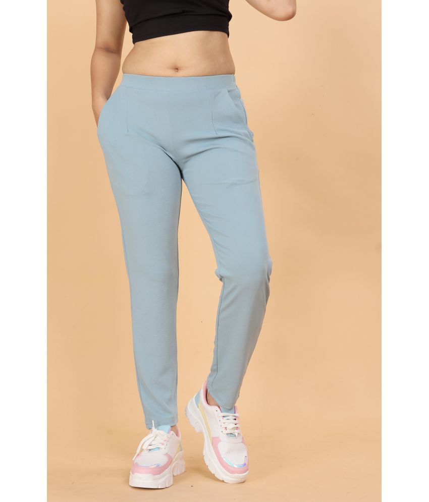     			SWIFFIN Light Blue Lycra Regular Women's Casual Pants ( Pack of 1 )