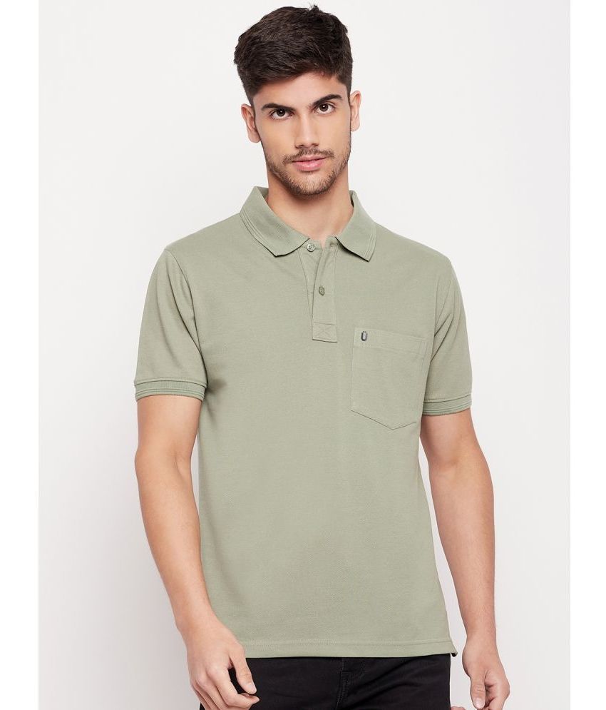     			UNIBERRY Cotton Regular Fit Solid Half Sleeves Men's Polo T Shirt - Green ( Pack of 1 )