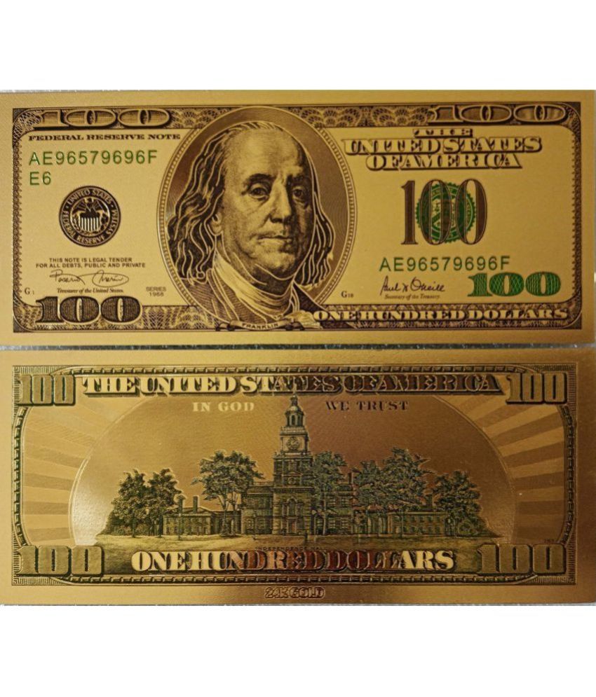     			100 US Dollar Bill 24Kt Gold Plated 1 Paper currency & Fantancy Item