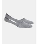 Jockey 7099 Men Compact Cotton No Show Socks With Stay Fresh Treatment-Mid Grey Melange (Pack of 2)