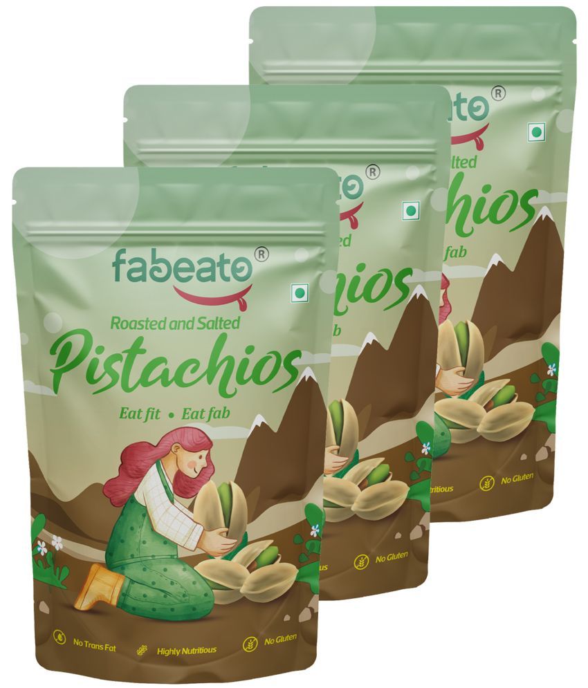     			Fabeato Premium Roasted & Salted Pistachios 200g (Pack of 3)|Perfectly Roasted Pista|Nutritious & Crunchier Pista Nuts |Tasty & Healthy Snacks