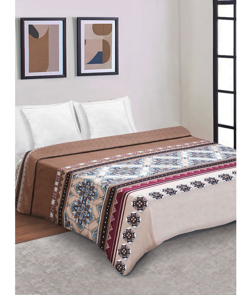     			Home Candy Single Poly Cotton Brown Geometrical Duvet Cover