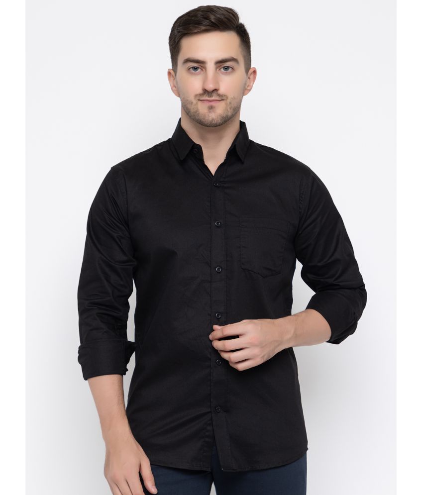     			MODERNITY Cotton Blend Regular Fit Solids Full Sleeves Men's Casual Shirt - Black ( Pack of 1 )