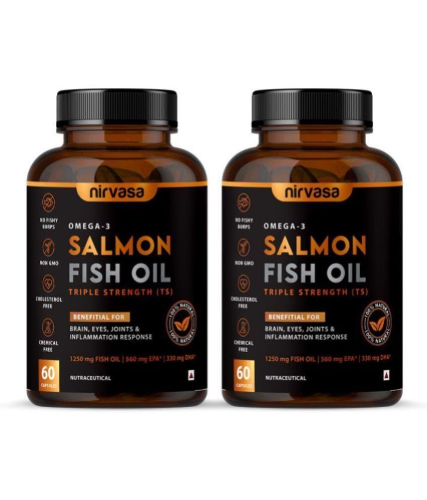     			Nirvasa Omega 3 Salmon Fish Oil Capsule 1250mg, 60 tablets (Pack of 2)