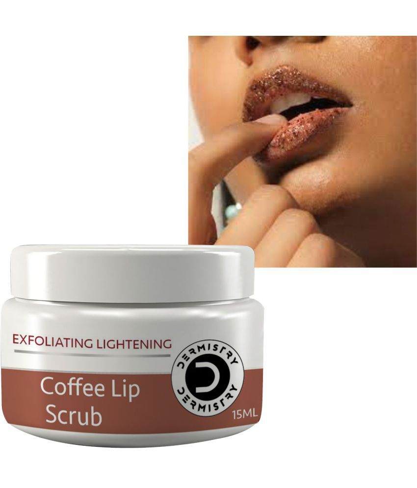     			Dermistry Exfoliating Lightening Brightening Coffee Sugar Lip Care Scrub Olive & Coconut Oil Exfoliator Smoothens Damaged Dark Dry Dull Chapped Cracked Pigmented Lips Pigmentation Removal Unisex Use Combo Lip#stick Gloss Set Serum Cheek Tint Oil Gloss Mask