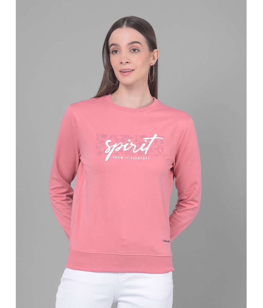     			Dollar Athleisure Cotton Women's Non Hooded Sweatshirt ( Pink )