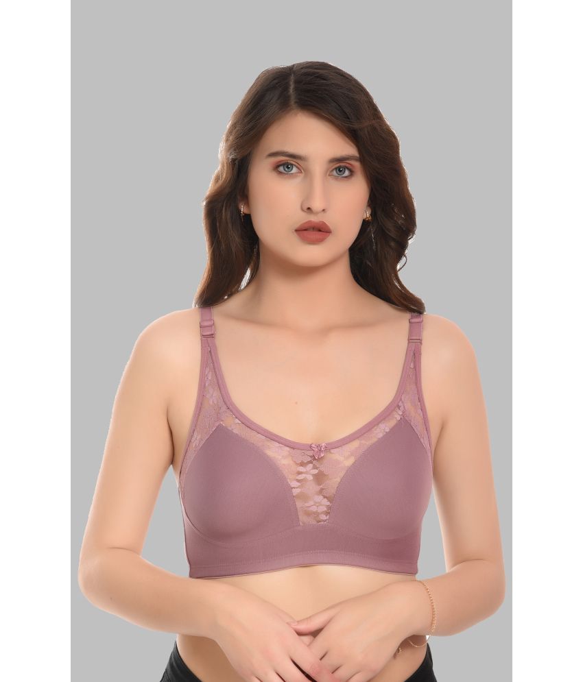     			Elina Lace Non Padded Women's T-Shirt Bra ( Maroon )