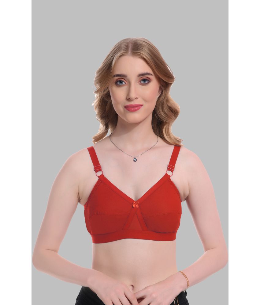     			Elina Red Cotton Non Padded Women's T-Shirt Bra ( Pack of 1 )