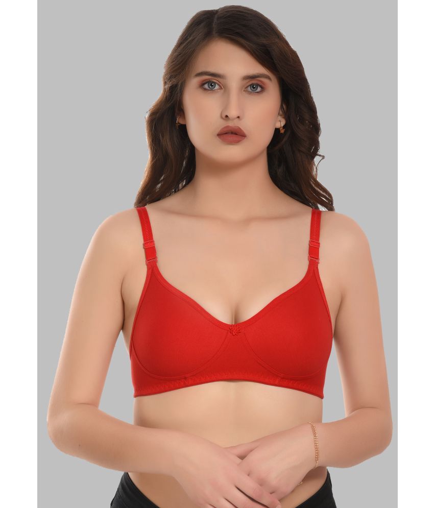     			Elina Cotton Non Padded Women's T-Shirt Bra ( Red )