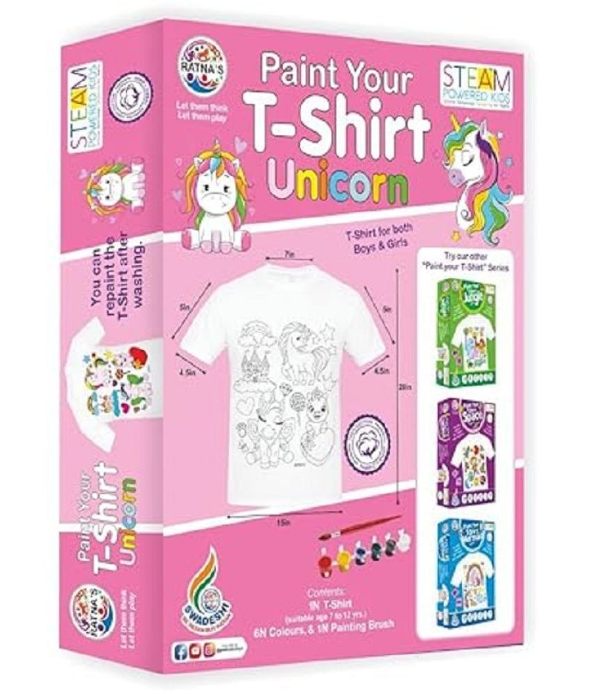     			RATNA'S Paint Your T-Shirt Unicorn Theme | Art & Craft DIY Kit for 5-12 Years Kids