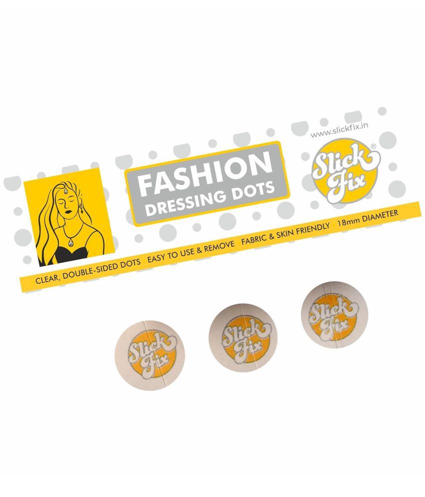     			SLICKFIX Fashion Dressing Dots Tape (Pack of 36) Double-Sided Round Fashion Tape for Tie, Necklace, Collars & Shirt, Maan Tikka,with Skin Friendly Adhesive Body Tape for Women and Men