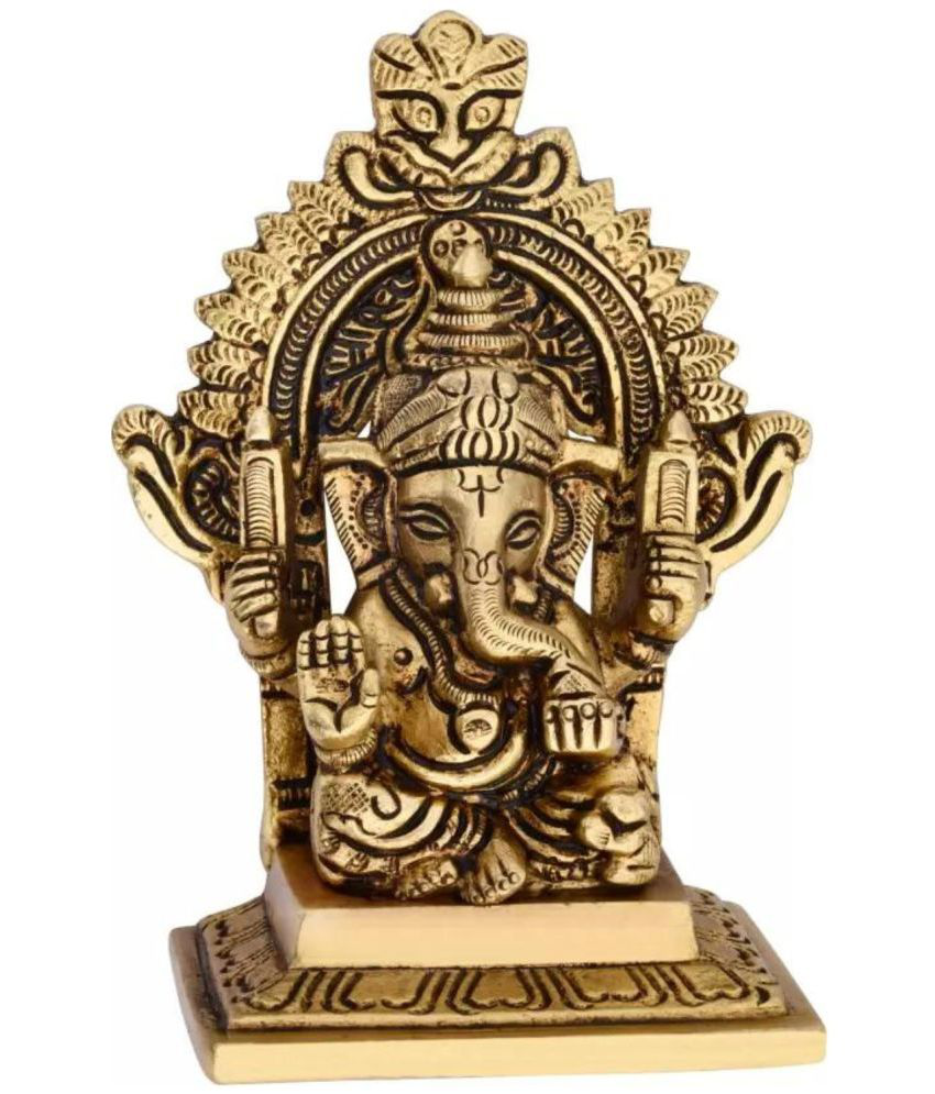     			Shreeyaash Brass Lord Ganesha Idol ( 9 cm )