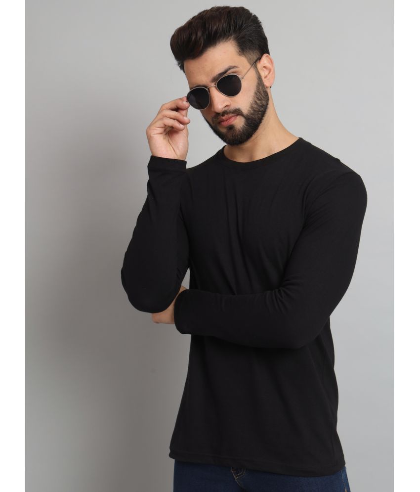     			EMERALD APPAREL TRADING Cotton Blend Regular Fit Solid Full Sleeves Men's T-Shirt - Black ( Pack of 1 )