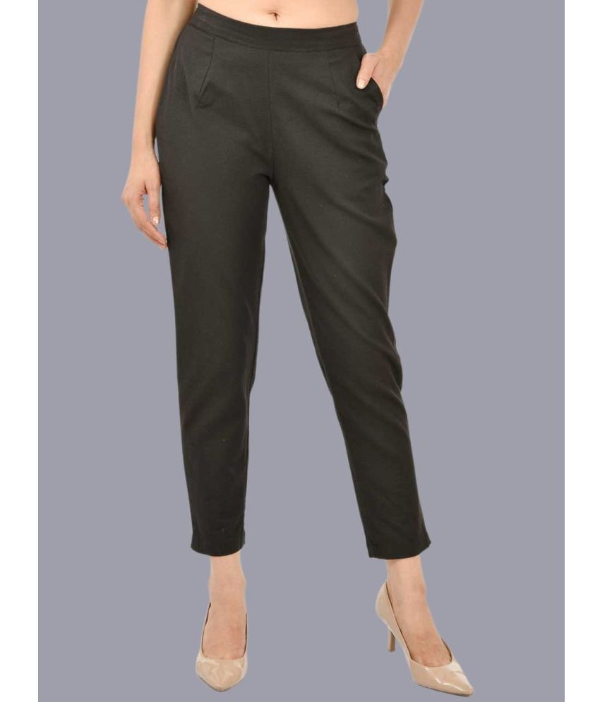     			FABISHO Black Cotton Regular Women's Casual Pants ( Pack of 1 )