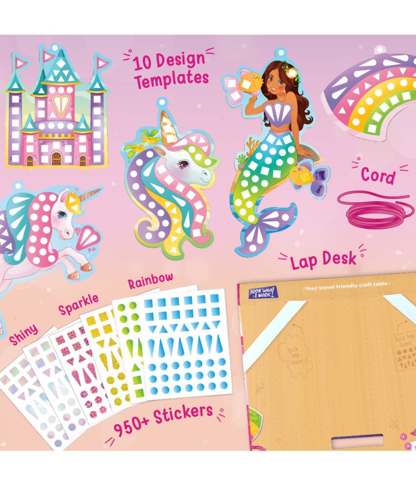     			Imagimake Mirror Mosaic : Princess & Unicorn |DIY Mosaic Art and Craft kit|Foil Sticker for kids|Toys For Girls | Birthday Gift For Girls