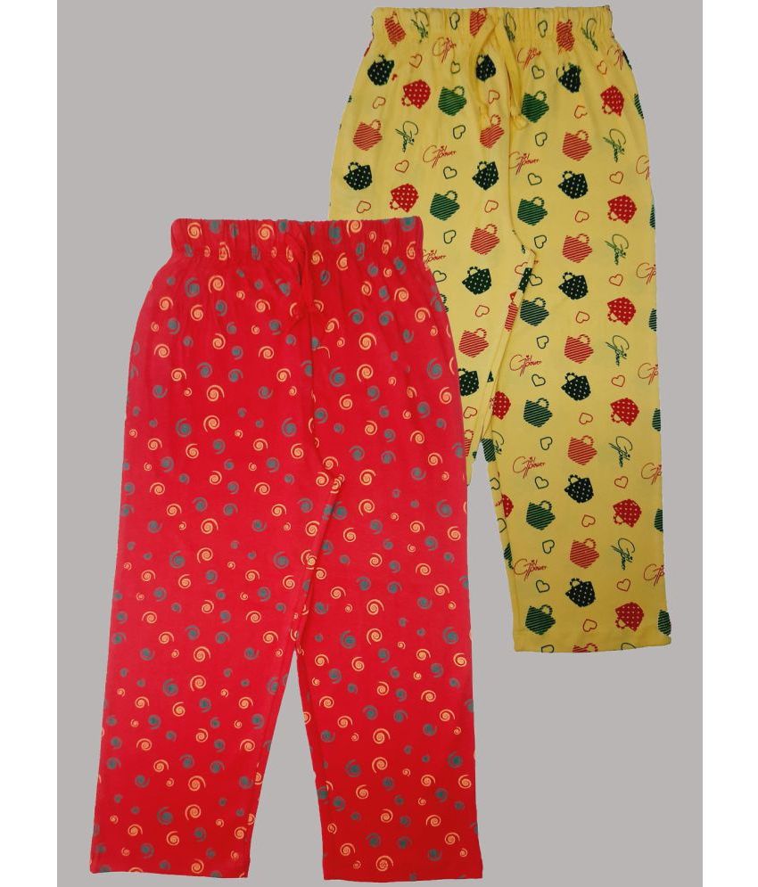     			Little funky 100% Pure cotton All over printed pants for Girls - Pack of 2 Pcs