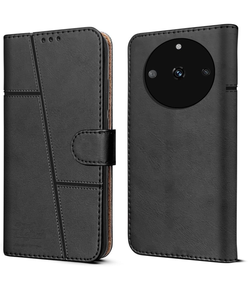     			NBOX Black Flip Cover Artificial Leather Compatible For Realme Narzo 60 ( Pack of 1 )