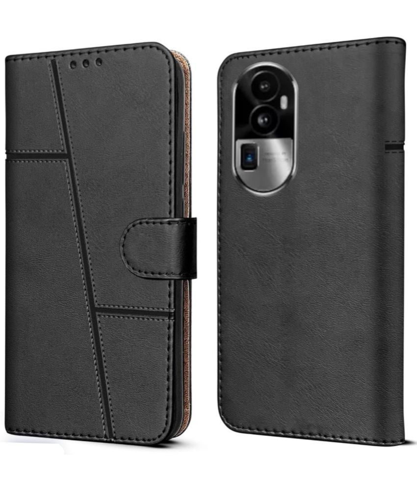     			NBOX Black Flip Cover Artificial Leather Compatible For Oppo Reno 10 Pro Plus ( Pack of 1 )