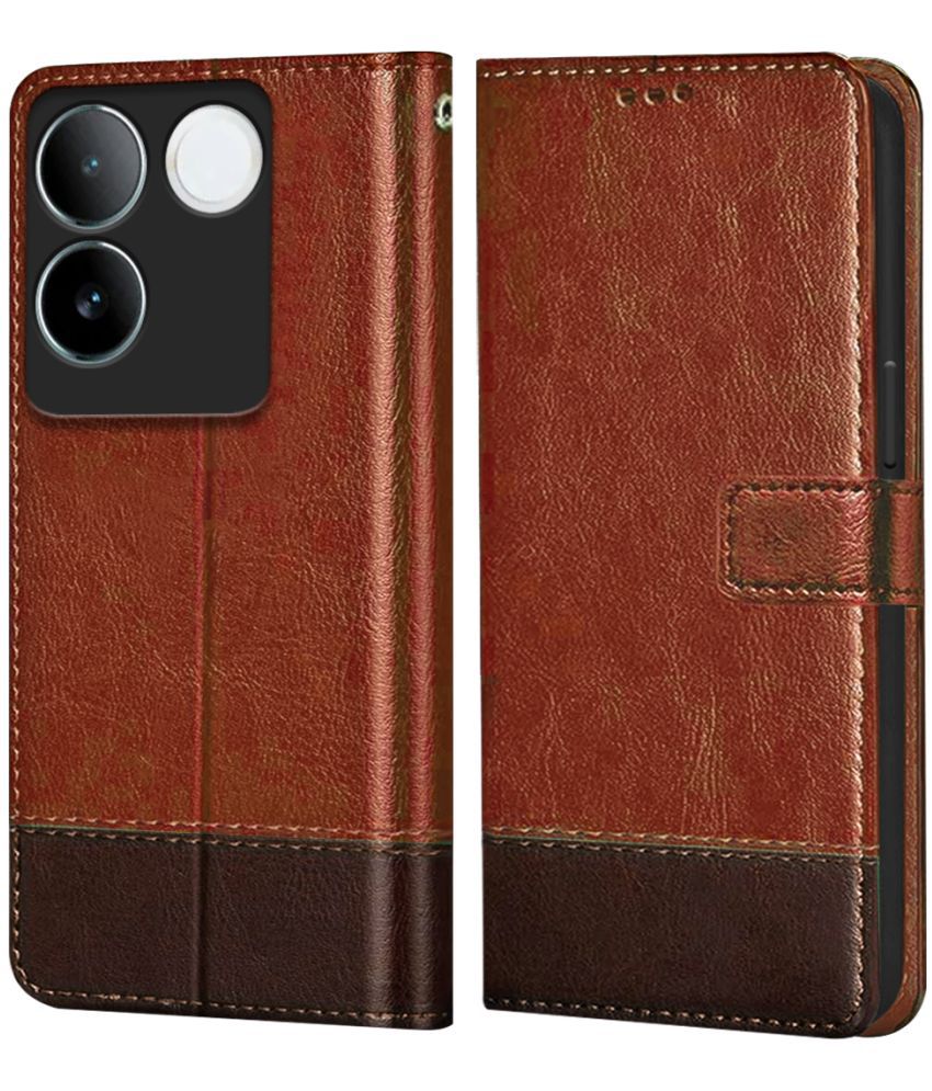     			NBOX Brown Flip Cover Leather Compatible For iQOO Z7 Pro 5G ( Pack of 1 )