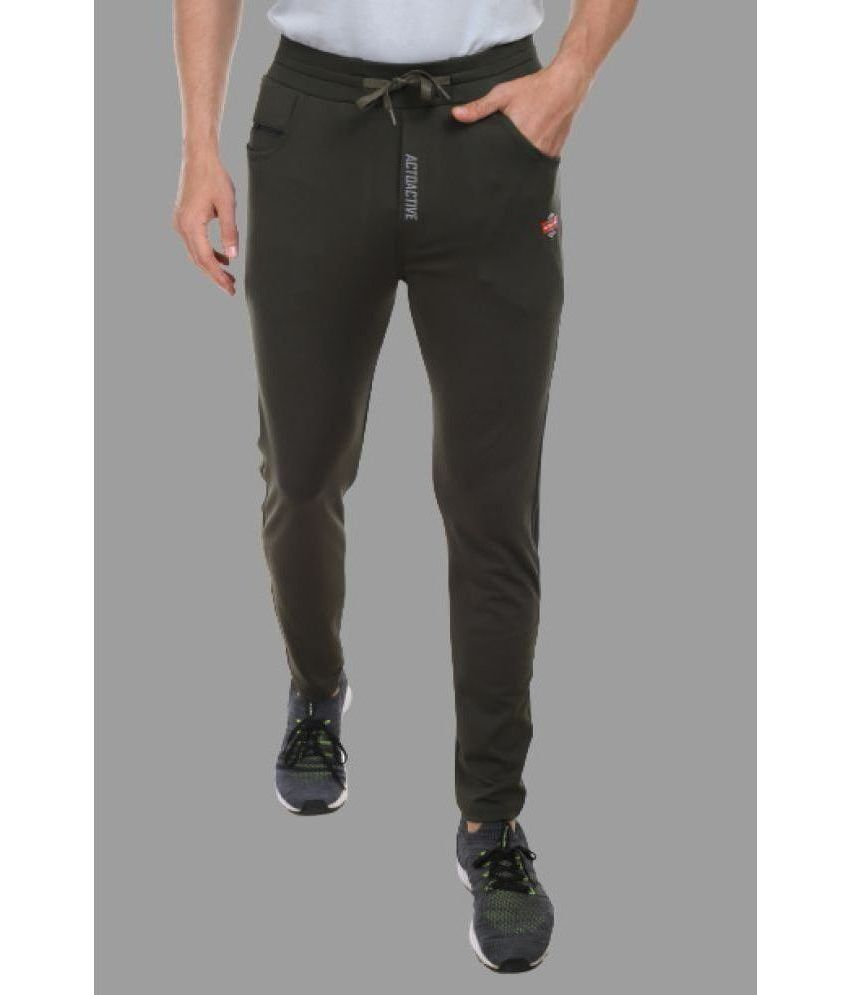     			ACTOACTIVE Olive Lycra Men's Sports Trackpants ( Pack of 1 )